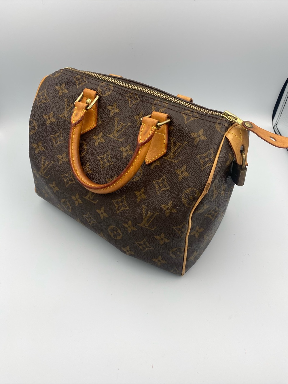 Louis Vuitton Brown Monogram Speedy 25 Satchel with Vachetta Trim